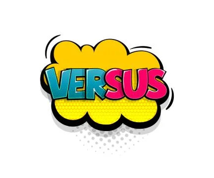 Comic text versus speech bubble pop art style Stock Illustration