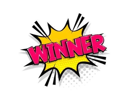 Comic text winner speech bubble pop art style Illustrazione stock