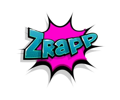 Comic text zrap, wow logo sound effects Stock Illustration
