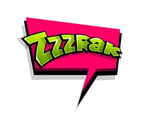 Comic text zzzrak, zzz, logo sound effects Stock Illustration