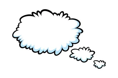 Comic thinking speech bubbles. Think shapes like in comicbooks. Vector Illustrazione stock