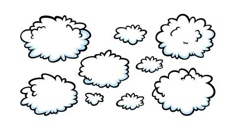 Comic thinking speech bubbles. Think shapes like in comicbooks. Vector Stock Illustration
