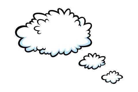 Comic thinking speech bubbles. Think shapes like in comicbooks. Vector Illustrazione stock