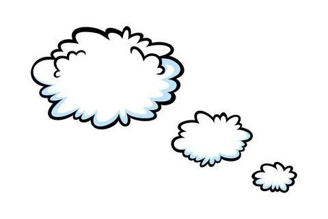 Comic thinking speech bubbles. Think shapes like in comicbooks. Vector Stock Illustration