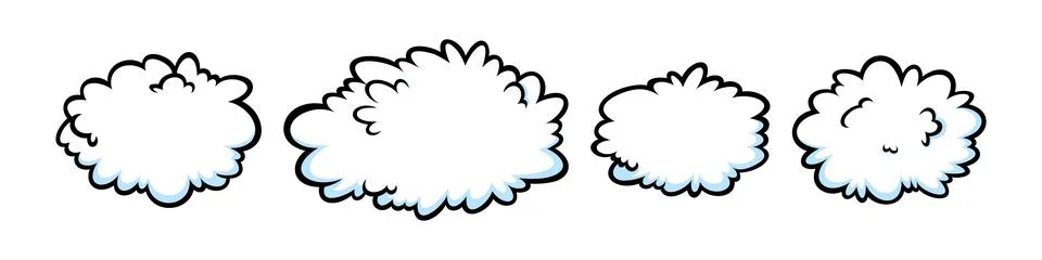 Comic thinking speech bubbles. Think shapes like in comicbooks. Vector Stock Illustration
