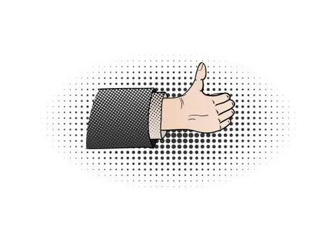Comic thumb up Stock Illustration