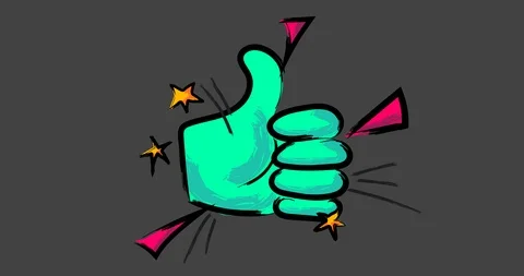 Comic Thumbs Up in Sketch Style Stock Footage 107307576