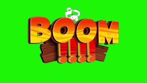 Comic title or dialogue box pop art cartoon bubble explosion green screen Stock Footage 276324695
