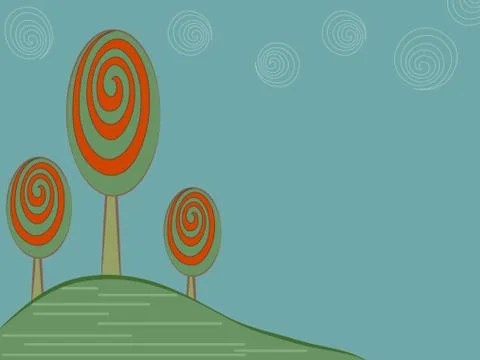 Comic trees. Stock Illustration