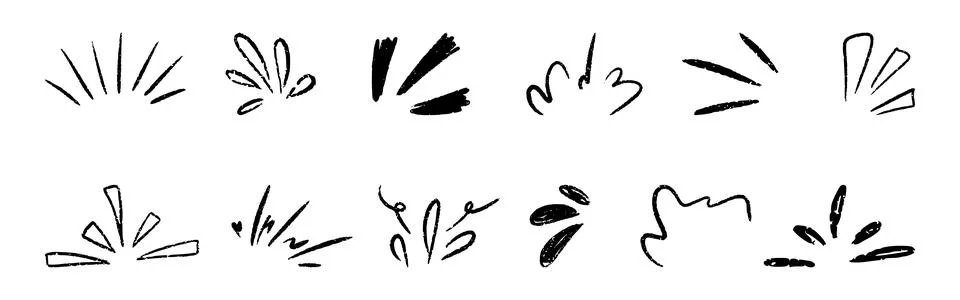Comic twinkle manga effect with burst line and surprise element . Doodle Stock-Illustration