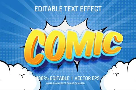 Comic vector 3d text effect with modern style design Stock Illustration