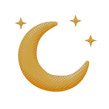 Comic vector astronomy orange moon night weather Stock Illustration