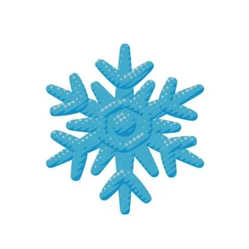 Comic vector ice winter snowflake in crystal shape Stock Illustration