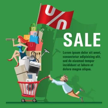 Comic vector illustration Sale Illustrazione stock