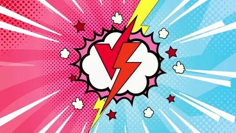Comic Versus background in pop art style. Stock Footage 278324773