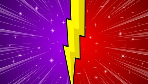 Comic versus background with thunder. Stock Illustration