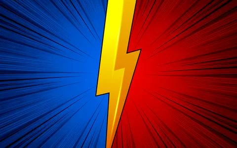 Comic versus background with thunder lightning Stock Illustration