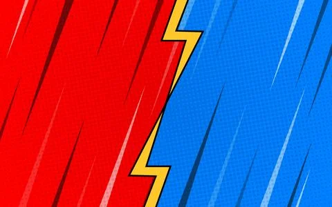 Comic versus background with thunder. Vector illustration. Stock Illustration