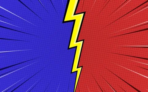 Comic versus background with thunder. Vector illustration. 스톡 일러스트