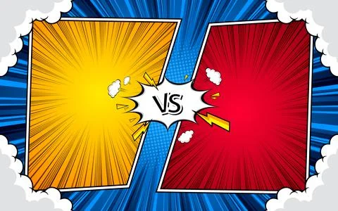 Comic versus battle template background. Vector illustration. Stock Illustration