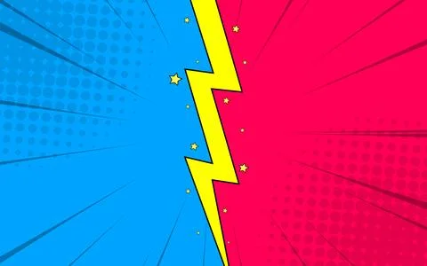 Comic versus battle template background. Vector illustration. Stock Illustration