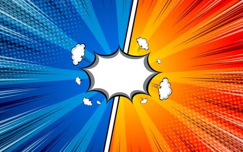 Comic Versus book blank speech bubble background. vector illustration Stock Illustration