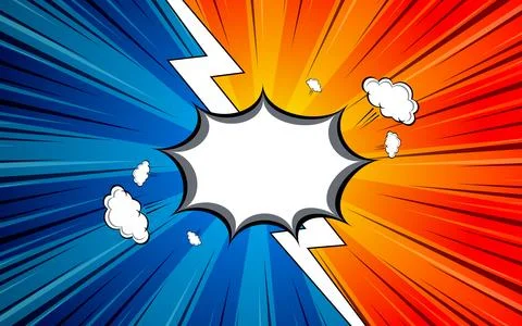 Comic Versus book blank speech bubble background. vector illustration Stock Illustration