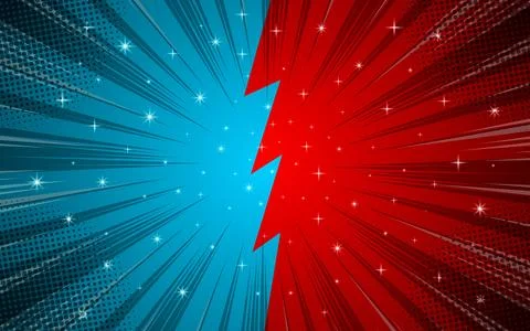 Comic versus fight template background. Vector illustration. Illustrazione stock