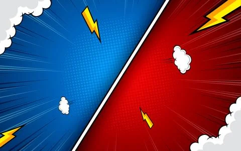 Comic versus fight template background. Vector illustration. Illustrazione stock