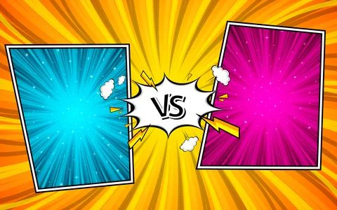 Comic versus fight template background. Vector illustration. Stock Illustration