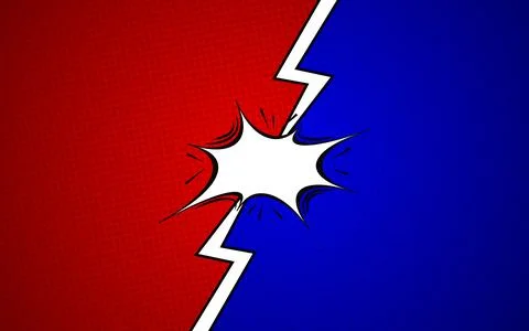 Comic versus fight template background. Vector illustration. Illustrazione stock