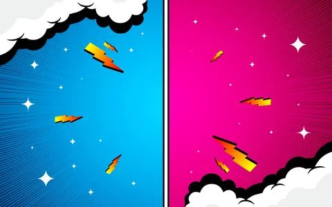 Comic versus pop art battle background Stock Illustration