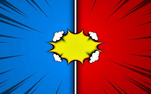 Comic versus pop art battle background. Vector illustration. 库存插图