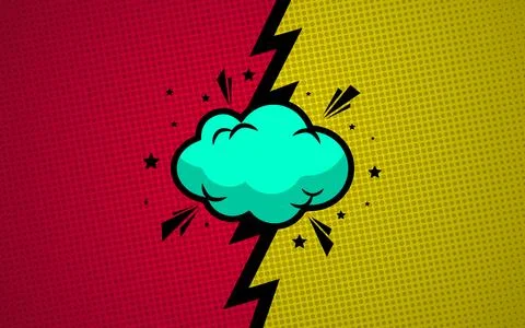 Comic versus pop art battle background Stock Illustration