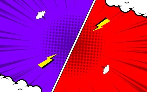 Comic versus pop art battle background. Vector illustration. 스톡 일러스트