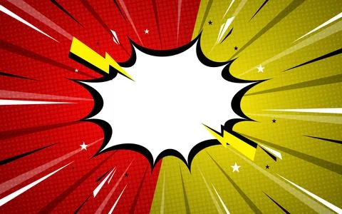 Comic versus pop art battle background Stock Illustration