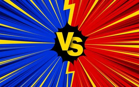 Comic versus pop art battle background 스톡 일러스트