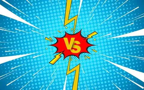 Comic versus pop art battle background. Vector illustration. Stock Illustration