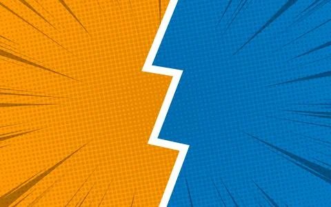 Comic versus pop art battle background Stock Illustration