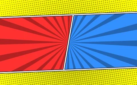 Comic versus pop art battle background Stock Illustration