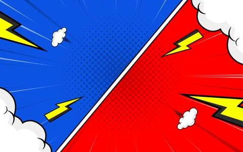 Comic versus pop art battle background Stock Illustration