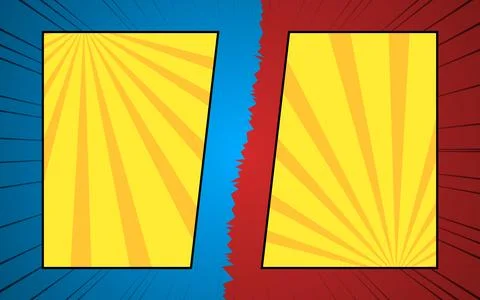 Comic versus pop art battle background Stock Illustration