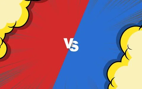 Comic versus pop art battle background 스톡 일러스트