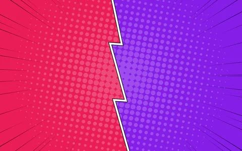 Comic versus pop art battle background. Vector illustration. Illustrazione stock