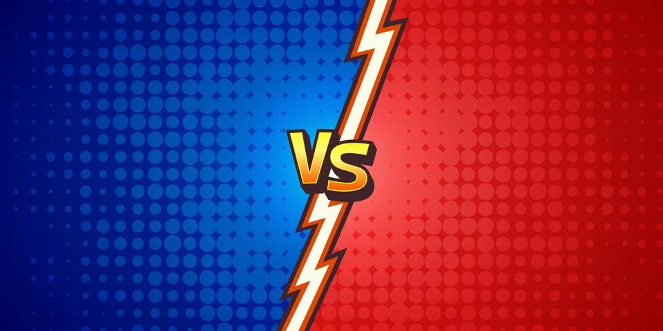 Comic Versus Vector Background. Versus Battle Screen. Versus vs Arena Split Stock Illustration