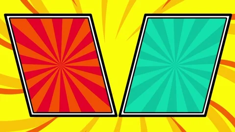 Comic VS Split Panel Sunburst Screen Stock Footage 336837348