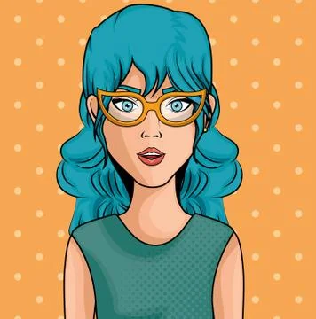 Comic like woman icon Stock Illustration