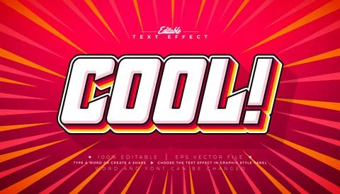 Comic Wow Editable Text Effect Design Illustrator Graphic Style with Custom.. Stock Illustration