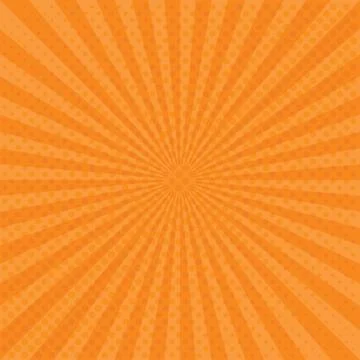 Comic yellow sunrise background. retro halftone dot background Stock-Illustration