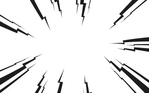 Comic zoom burst background in black and white color Stock Illustration